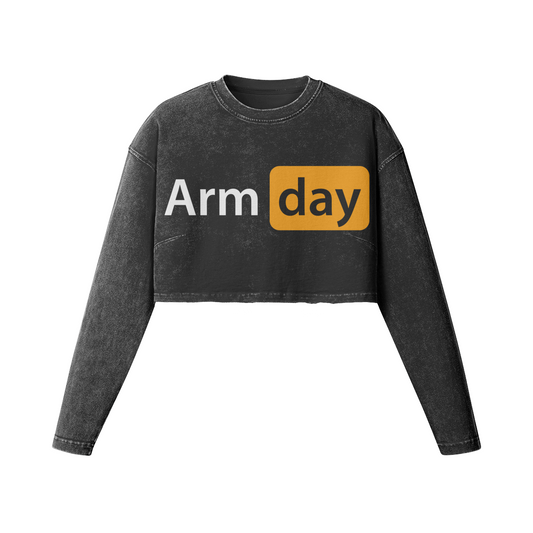 ARM DAY- Womens Long Sleeve Crop Top