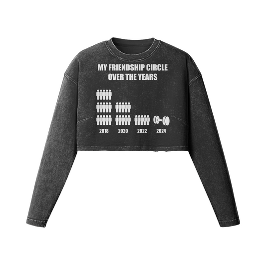 FRIENDSHIP CIRCLE- Womens Long Sleeve Crop Top