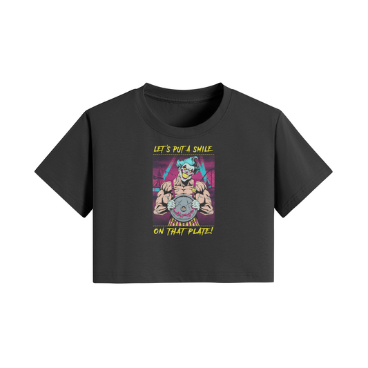 SMILE ON THAT PLATE (RETRO)- Womens Crop Top