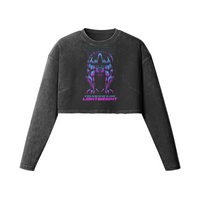 IN SPACE NO ONE CAN HEAR YOU- Womens Long Sleeve Crop Top