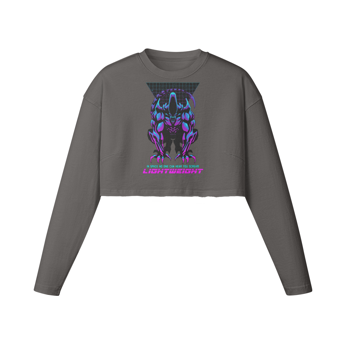 IN SPACE NO ONE CAN HEAR YOU- Womens Long Sleeve Crop Top