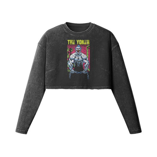 THE YOKER (RETRO)- Womens Long Sleeve Crop Top