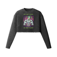 SMILE ON THAT PLATE- Womens Long Sleeve Crop Top