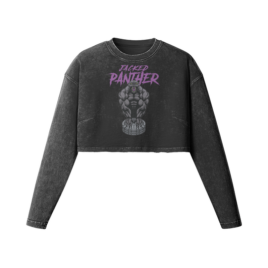 JACKED PANTHER- Womens Long Sleeve Crop Top