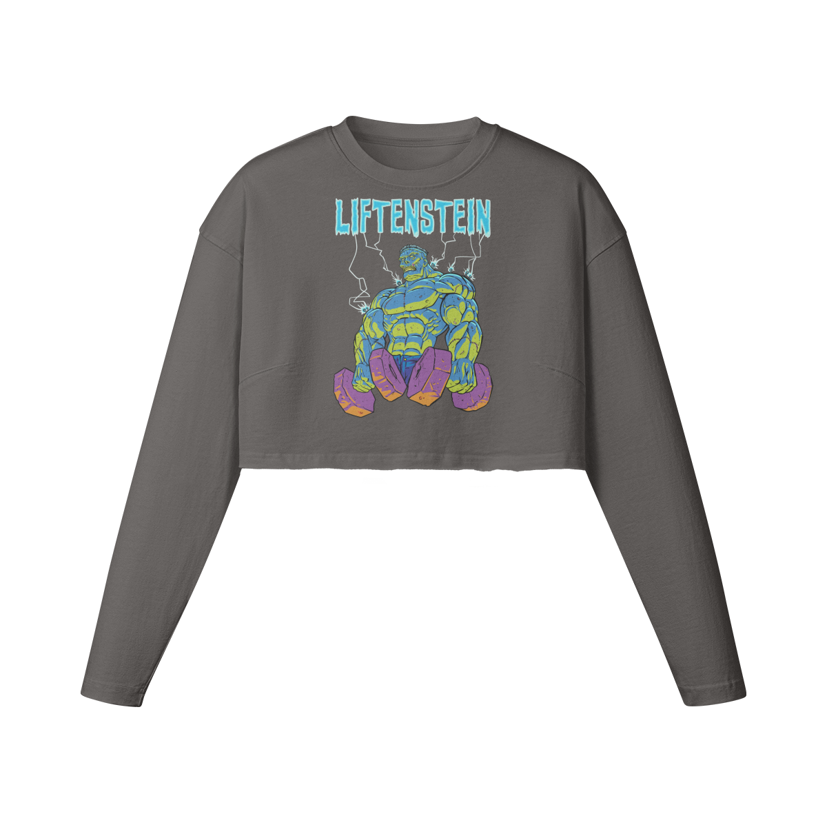 LIFTENSTEIN- Womens Long Sleeve Crop Top