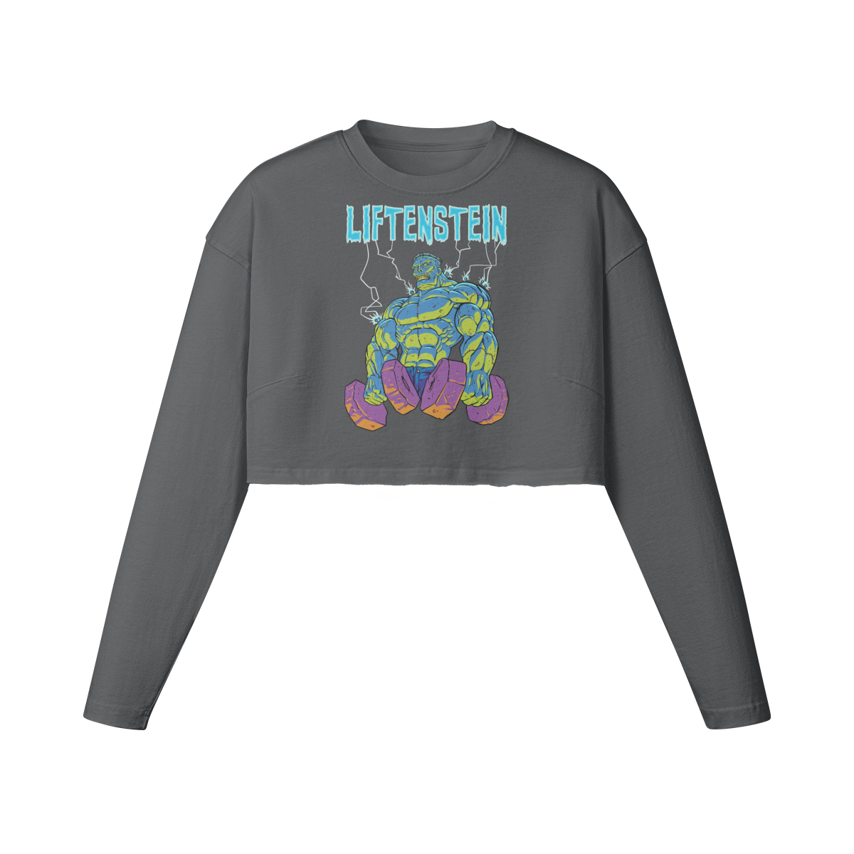 LIFTENSTEIN- Womens Long Sleeve Crop Top