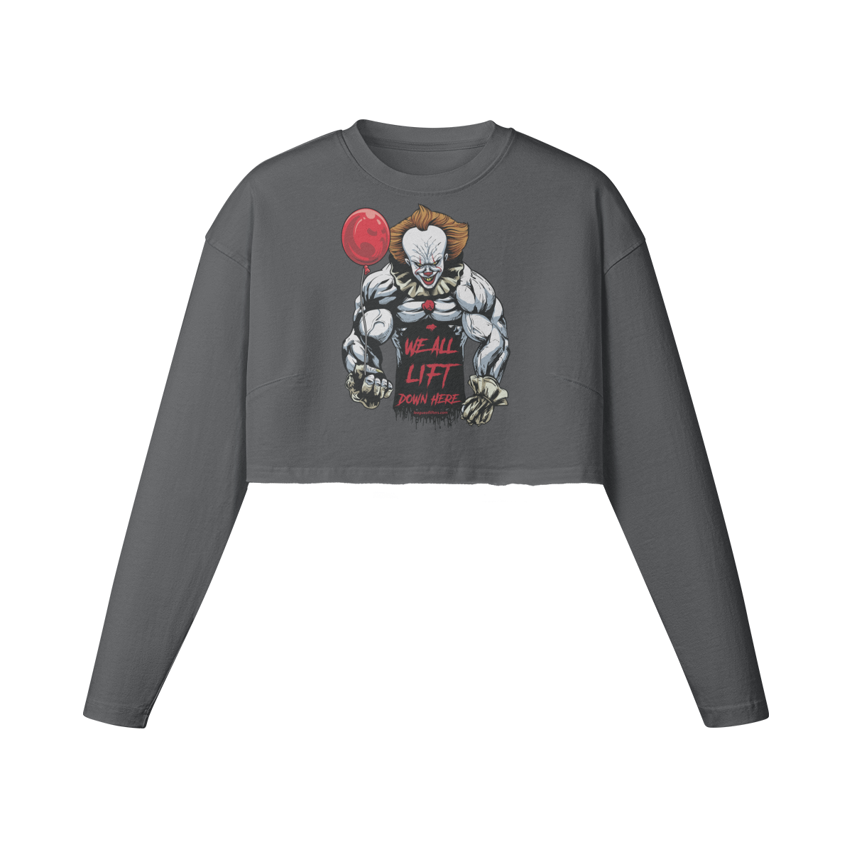 WE ALL LIFT DOWN HERE (BALLOON)- Womens Long Sleeve Crop Top