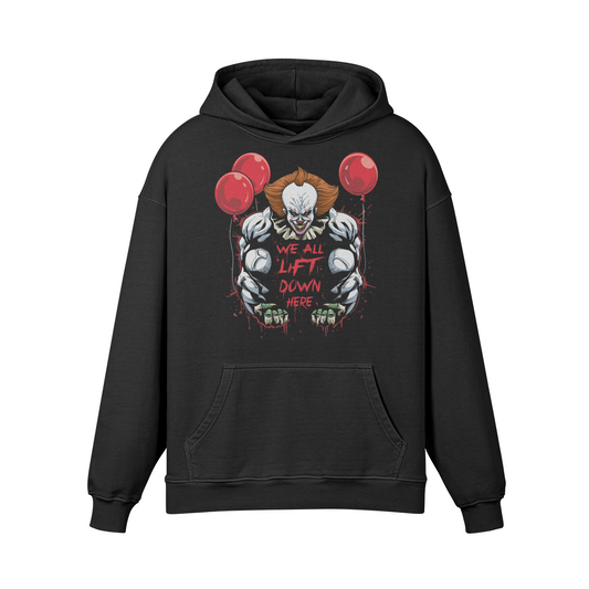 WE ALL LIFT DOWN HERE (CLASSIC BALLOONS)- Oversized Hoodie