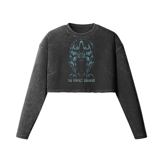 PERFECT ORGANISM- Womens Long Sleeve Crop Top