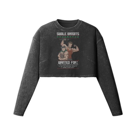 SWOLE BANDITS- Womens Long Sleeve Crop Top