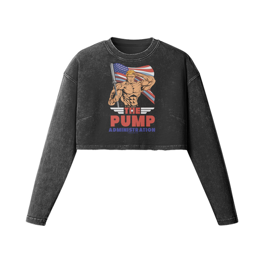 THE PUMP ADMINISTRATION- Womens Long Sleeve Crop Top