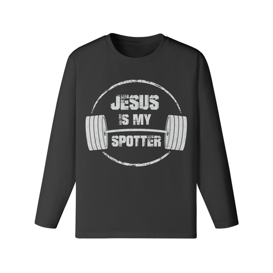 JESUS IS MY SPOTTER (TEXT)- Classic Long Sleeve Top