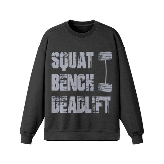 SQUATS BENCH DEADLIFT- Oversized Long Sleeve Sweatshirt