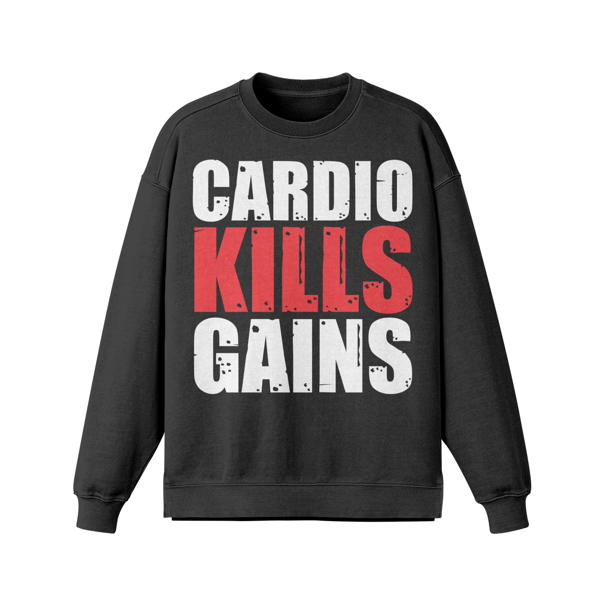 CARDIO KILLS GAINS- Oversized Long Sleeve Sweatshirt