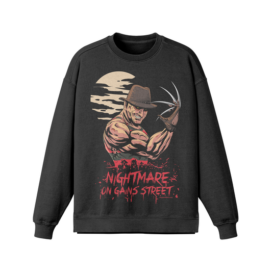 NIGHTMARE ON GAINS STREET- Oversized Long Sleeve Sweatshirt