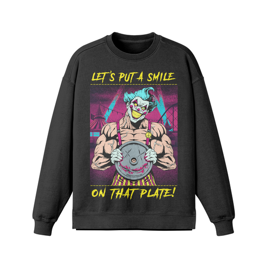 SMILE ON THAT PLATE (RETRO)- Oversized Long Sleeve Sweatshirt