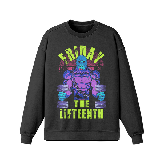 FRIDAY THE LIFTEENTH (RETRO)- Oversized Long Sleeve Sweatshirt