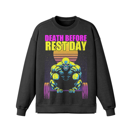 DEATH BEFORE REST DAY- Oversized Long Sleeve Sweatshirt