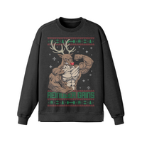 REINDEER GAINS- Oversized Long Sleeve Sweatshirt