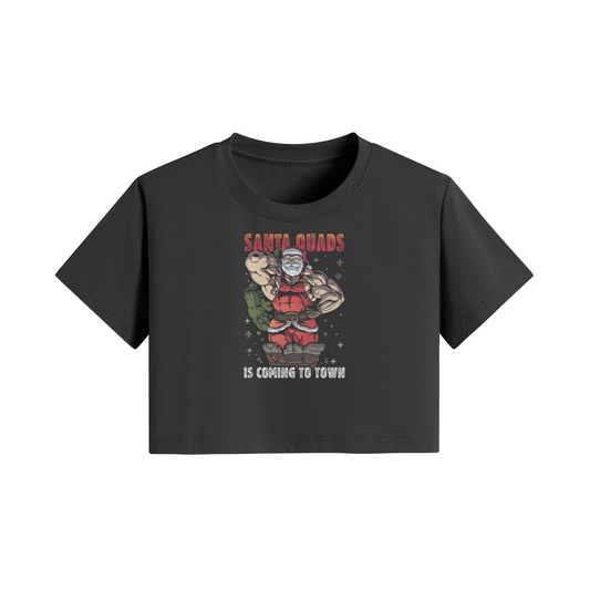 SANTA QUADS IS COMING TO TOWN- Womens Crop Top