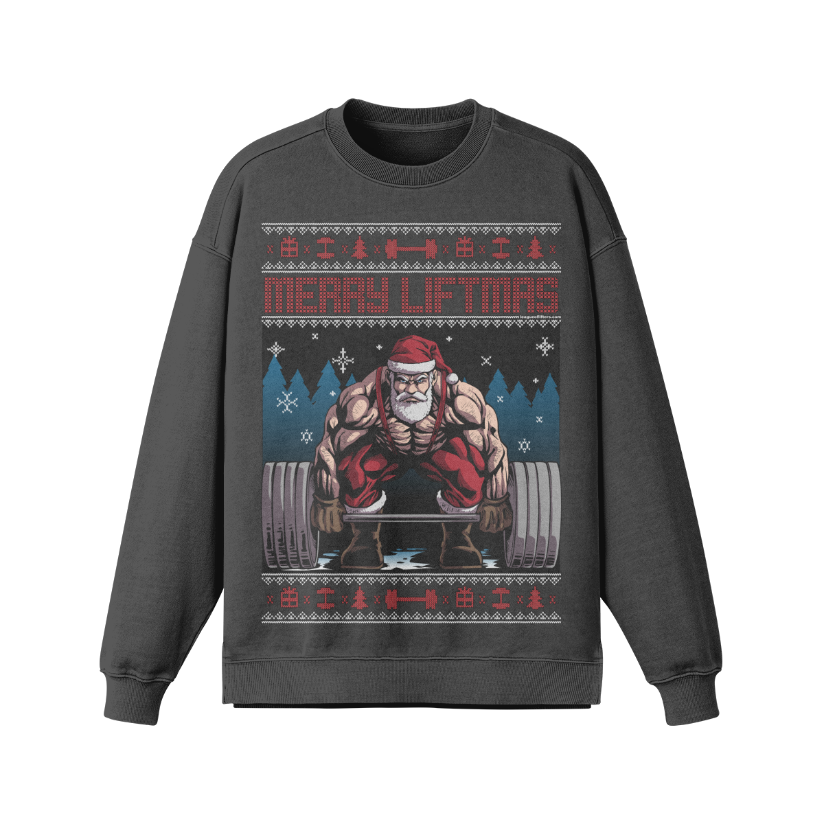 MERRY LIFTMAS- Oversized Long Sleeve Sweatshirt